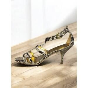 Coach A3043 Hayden Print Python Strappy Sandal Size 9B